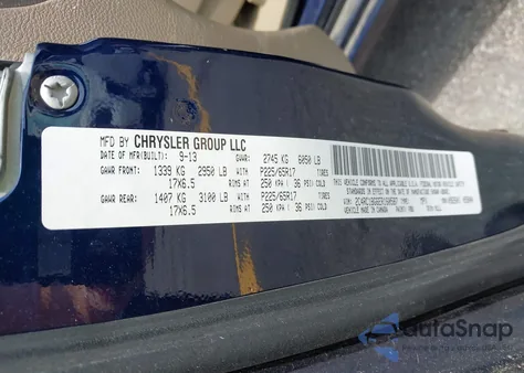 2014 Chrysler Town & Country Touring z USA, uszkodzony, nr VIN 2C4RC1BG6ER160587